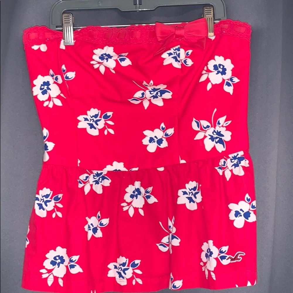 Floral summer strapless top